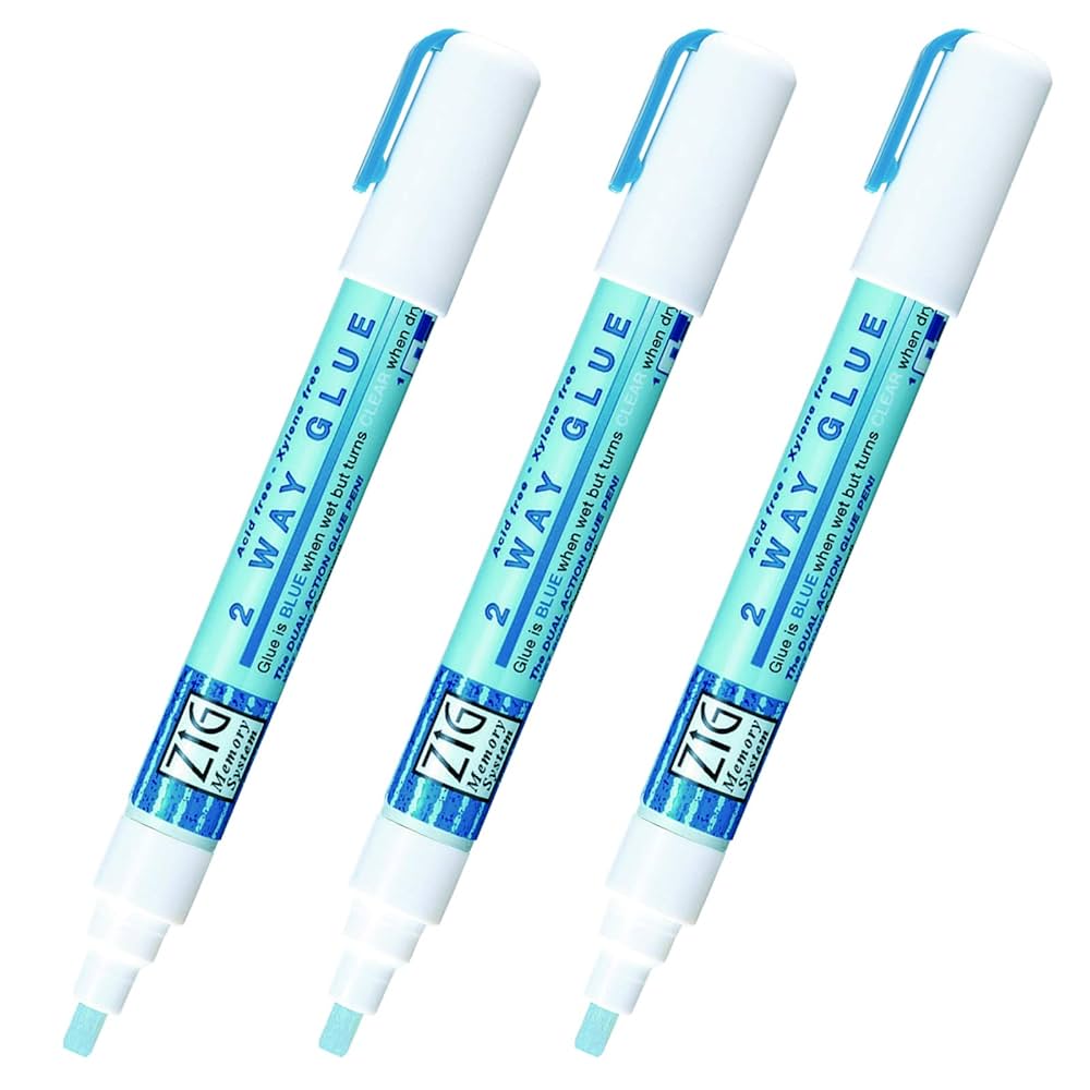Amazon.co.jp: Kuretake Zig 2-Way Glue Pen 3/Pkg-Chisel Tip